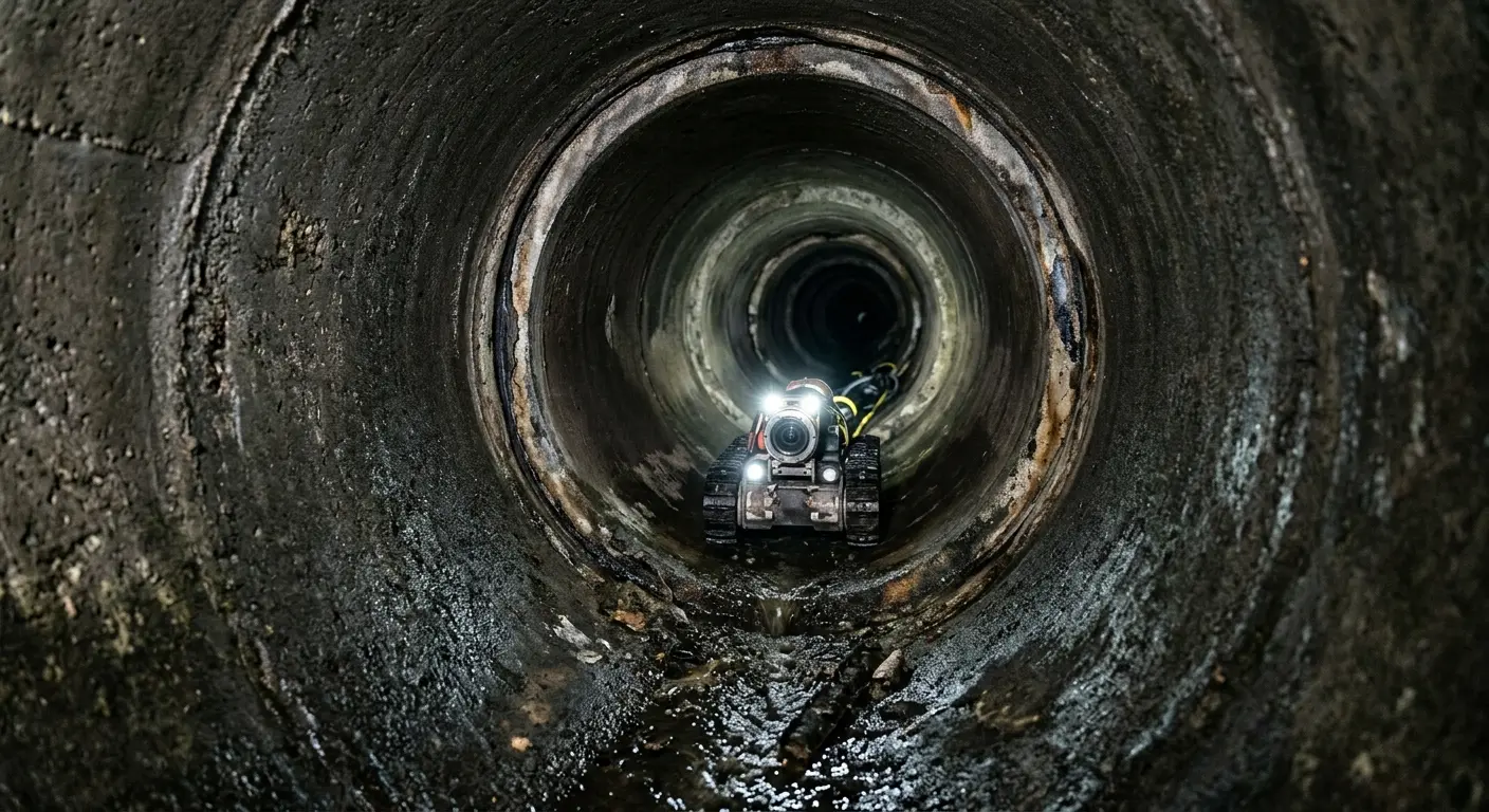 Robotic sewer camera inspecting pipe interior for Drain Snake Service in West Carson